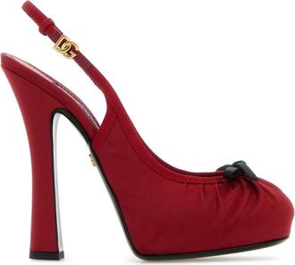 Dolce & Gabbana Rode Satijnen Hoge Hak Pumps - Dames - Pumps - Rood - 35 EU - Satijn - Schoenen