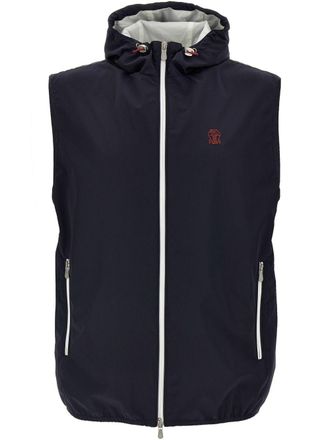 Brunello Cucinelli Brunello Cucinelli Mens Water-resistant Vest - Dark Blue Nylon - Size X-Large