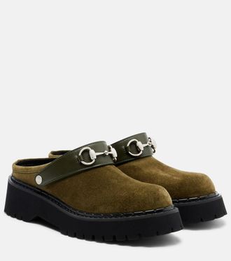 Gucci Horsebit suede mules