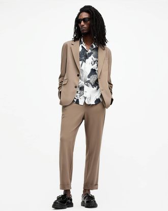 AllSaints Mens Viscose Helm Slim Fit Lightweight Blazer, Size: 40