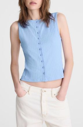 Madewell Rib Crewneck Vest Tank in Tranquil Blue at Nordstrom, Size Xx-Large