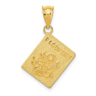Diamond2Deal 14k Yellow Gold Passport Charm