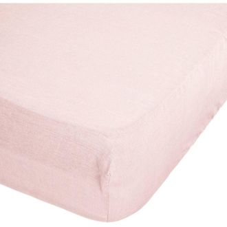 Atmosphera Atmosphera - Sábana bajera Linah rosa - lino lavado 140x190 cm créateur dintérieur