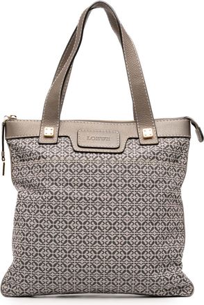 Loewe Pre-owned Womens Anagram Tote Bag - Grey Textile - One Size