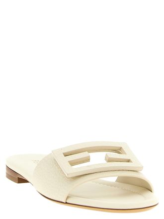 Fendi Tube Slides - Cream