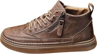 Generic Hiking Shoes Mens, Slip On Trainers Men Wide Fit Comfortable Lace-Up Shoes Fashion Walking Shoes With Side Zipper Non-Slip Casual Sneakers Waterproof 