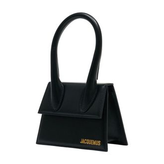 Jacquemus Womens Top Handle Bag Black Leather