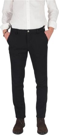 Mason's Zwarte extra slim katoenen broek - Heren - Chinos - Zwart - L - Katoen - Broeken
