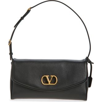 Valentino Garavani Small DeVain Leather Shoulder Bag in Black at Nordstrom