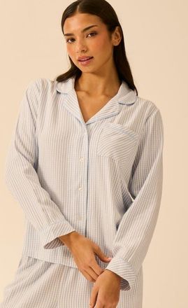 Stripe and Stare Ecovero Long Sleeve Pyjama Top in Check Mate at Nordstrom, Size X-Small Uk