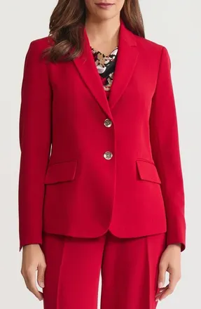 Kasper Two-Button Blazer in Fire Red at Nordstrom, Size 14