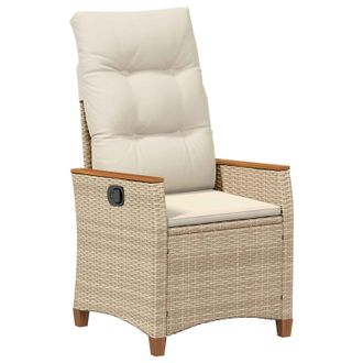 vidaXL Silla De Jard&iacute;n Reclinable Beige Y Crema 64 X 57,5 X 112 Cm Vidaxl