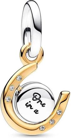 Pandora Two-tone Spinning Disc Horseshoe Dangle Charm
