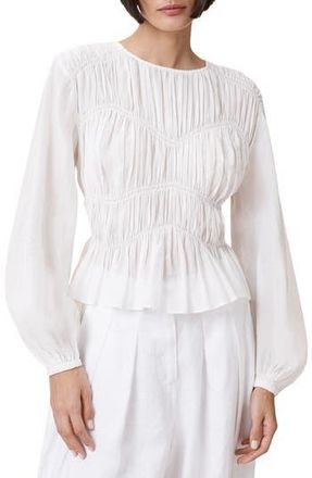AllSaints Melani Blouson Sleeve Woven Shirt in Antique White at Nordstrom Rack, Size 2 Us / 6 Uk