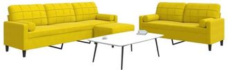 vidaXL Vidaxl - Juego De Sof&aacute;s Con Cojines 3 Piezas Terciopelo Amarillo