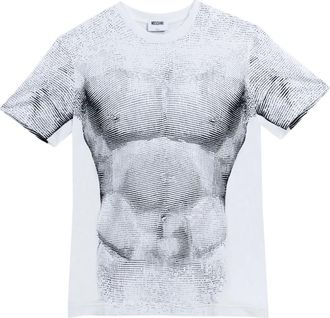 Moschino T-Shirts, male, White, Size: 2XL Statua T-shirt