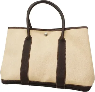 Herm&egrave;s Brown Toile H Tote Bag (Pre-Owned)