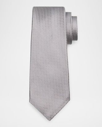 Kiton Mens Textured Neat Silk Tie