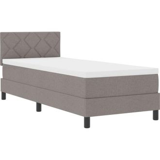 vidaXL Box Spring Bed with Mattress Taupe 80 x 200 cm Fabric vidaXL