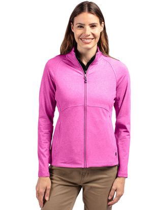 Cutter & Buck Adapt Eco Knit Heather Recycled Womens Full Zip