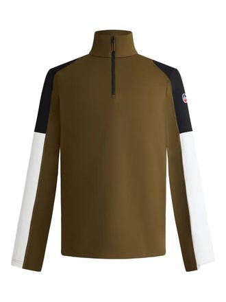 Fusalp colourblock half-zip T-shirt - men - Polyester/Elastane - L - Brown