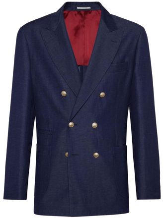 Brunello Cucinelli Blazer doppiopetto - Blu