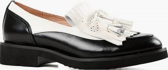 All Black Womens Kilty Guy Flats In Black/white