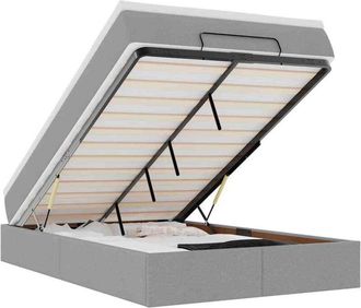 vidaXL Estructura De Cama Otomana Colch&oacute;n Tela Gris Claro