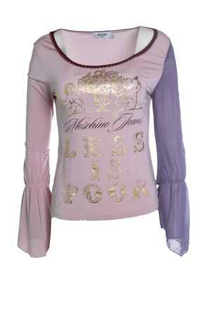 Moschino Moschino Jeans, Roze top met vlinder mouwen