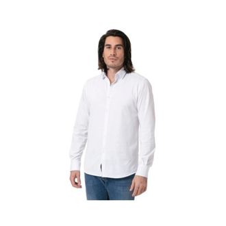 Karl Lagerfeld Wit Katoenen Jersey Overhemd - Heren - Zakelijke Overhemden - Wit - XL - Katoen - Overhemden