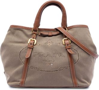 Prada Pre-owned Prada Canvas Canapa Logo Bow Satchel Ladies UL3CV6WME876KFUU