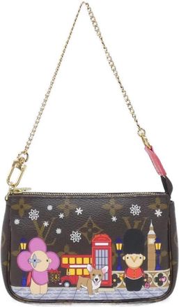 Louis Vuitton Marron Coated Canvas Pochette Pouch (Pre-Owned)