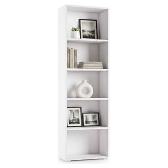 Dmora Dmora - Estante Para Libros Girasole, Biblioteca Con 4 Estantes Ajustables, Estante Para Libros, Unidad De Pared Con Estantes, 100% Made In Italy, Cm 