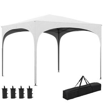 OUTSUNNY Carpa plegable 295x295x255 cm blanco
