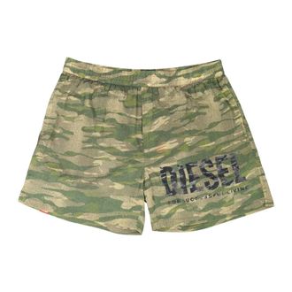 Diesel Beachwear, male, Green, M, Camouflage Swim Shorts Spring-Summer 2025
