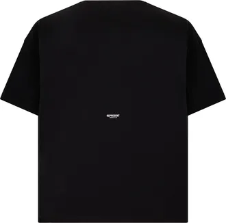 Represent Mens T-Shirt With Embroidered Logo, Jet Black Cotton T-Shirts And Polos