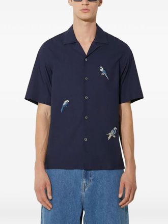 Paul Smith bird-embroidered shirt - Blue