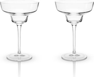 Viski Raye Crystal Angled Margarita Glasses Set of 2 in Clear at Nordstrom