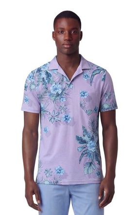 Lords of Harlech Mali Floral Lavender Mens Wool Johnny Collar Polo at Nordstrom, Size Xx-Large