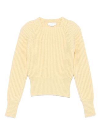 Victoria Beckham ribbed raglan-sleeve sweater - women - Cashmere/Wool - S - Yellow