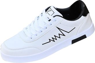 Generic Mens Lightweight Casual Shoes, Running Shoe Flat Bottom Walking Trainers Breathable Pu Leather Shoes Slip-Resistant Outdoor Shoe Trendy and Versatile 