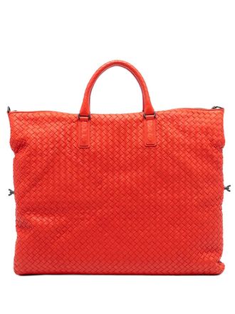 Bottega Veneta 2012-2025 Maxi Nappa Intrecciato Convertible Tote travel bag - women - Nappa Leather - One Size - Red