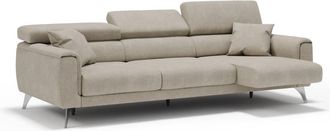 Divani.Store Sof&aacute; 3 plazas extensibles en tejido impermeable 244 cm crema