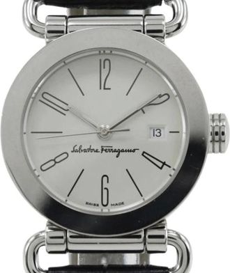 Ferragamo Pre-owned Watches, female, White, Size: ONE SIZE Pre-owned Stainless Steel Watch