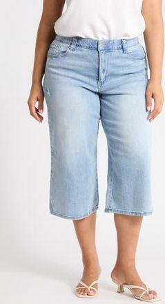 Democracy Relaxed Wide Leg Capri Jeans in Light Blue Vintage at Nordstrom Rack, Size 12