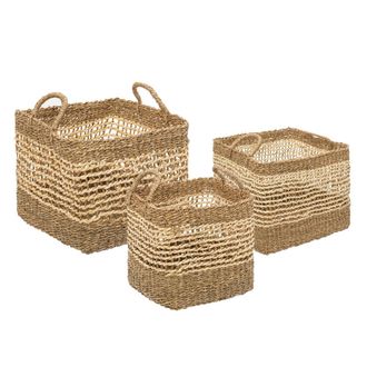 Atmosphera Atmosphera - Cesta Cuadrada Marr&oacute;n De 38,5x29x34 Cm Con 3 Caladas - Marr&oacute;n