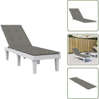 vidaXL Cuscino in poliestere - vidaXL Cuscino per Sdraio Grigio Scuro M&eacute;lange (75+105) x 50 x 4 Tessuto - Cuscino antiscivolo