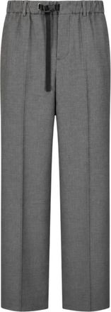 White Sand Wijde wollenmix broek - Dames - Wijde Broeken - Grijs - L - Wol - Broeken