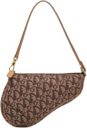 Dior Pre-owned Shoulder Bags, female, Brown, Size: ONE SIZE Pre-owned Mini Saddle Shoulder Bag