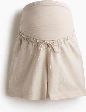 H&M MAMA Shorts aus Leinenmix - Hellbeige